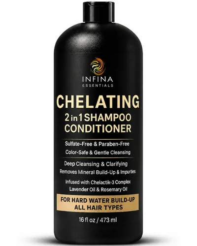 Miniatura 8 de INFINA ESSENTIALS Champú y acondicionador 2 en 1 con biotina para hombres y mujeres – Champú para engrosar y fortalecer el cabello con palma