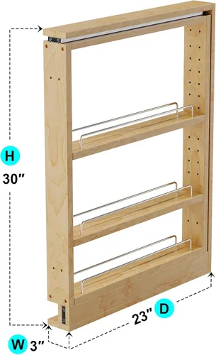 Miniatura 3 de Dowell - Organizador extraíble de relleno de base de 3 pulgadas con estantes ajustables (madera, 4005 0330B)