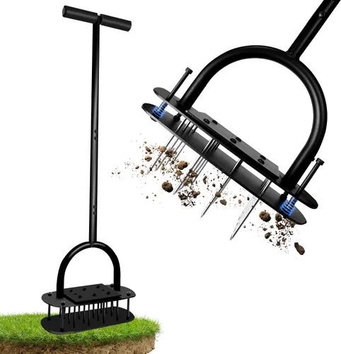 Aireador de aire para césped, aireador de césped, herramientas de césped con resorte, aireador manual para césped, herramienta aireadora de jardín