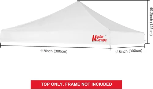 Miniatura 3 de MASTERCANOPY Toldo desplegable de repuesto (10 x 10 pies, blanco)