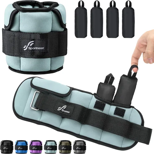 Miniatura 9 de Sportneer Adjustable Ankle Weights for Women & Men, Leg Weights Set with Removable Weights, Upgraded with Handles for Easy Adjustment, Comfortable &
