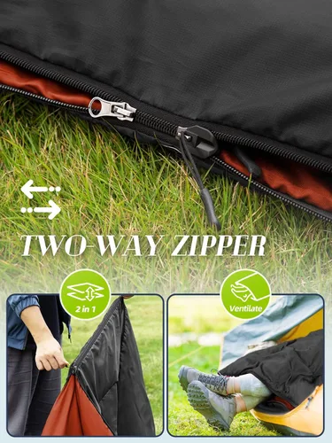 Miniatura 5 de Bessport Saco de dormir ligero, saco de dormir ultraligero para mochileros, resistente al agua durante 3 estaciones, para adultos y niños, al aire