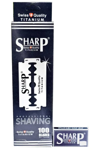 Durablade 100 cuchillas afiladas de titanio de doble filo para maquinilla de afeitar de seguridad, cuchillas de afeitar de seguridad para hombre