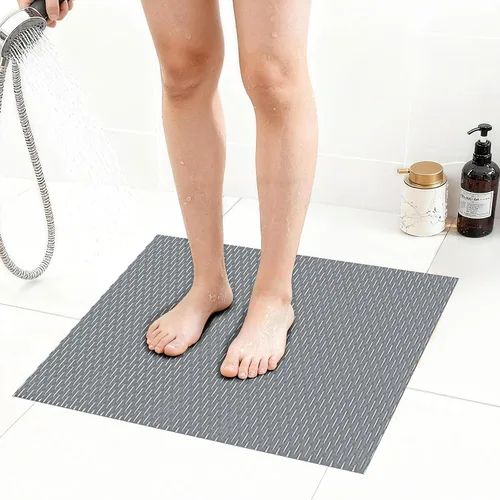 Miniatura 16 de Alfombrilla de ducha extra grande antideslizante, alfombrilla de baño de PVC de secado rápido y para bañera, diseño con agujeros de drenaje