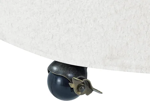 Miniatura 7 de Quarte Moderna silla tapizada de ocio, silla giratoria de tela de peluche con ruedas móviles y 3 almohadas, perfecta para sala de estar y dormitorio