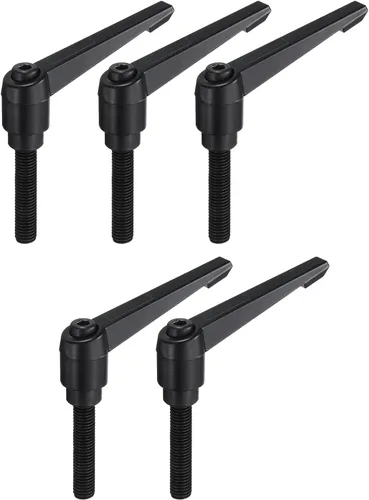 Miniatura 31 de uxcell 5 piezas de manija de palanca de sujeción ajustable M5 x 1.969 in de óxido negro métrico de acero al carbono macho roscado perillas de mano