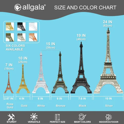Miniatura 3 de allgala - Torre Eiffel decorativa elaborada en aleación de metal