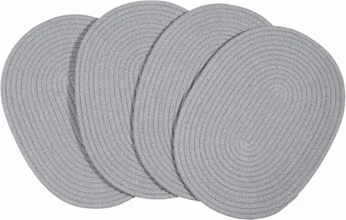 Miniatura 13 de Juego de 4 manteles individuales de tejido ovalado de ratán de 12 x 16 pulgadas, manteles individuales de mimbre de algodón, estilo rústico