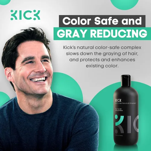 Miniatura 5 de Kick Champú + acondicionador + espray de sal marina estilo esencial paquete de alto rendimiento anticaspa limpia/acondicionador para cabello