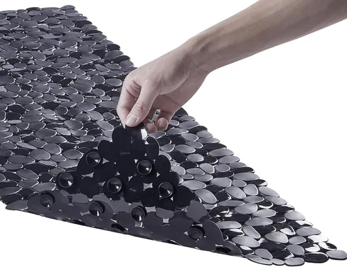 Webos Alfombrilla de Ducha Antideslizante: Alfombrilla Extra Grande de Guijarros para Bañera para Familias, Tapete Antideslizante para Ducha con