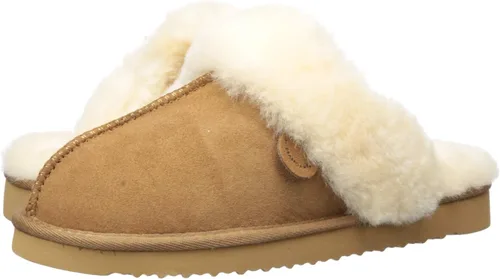 Miniatura 53 de Dearfoams Fireside Sydney Pantuflas anchas de piel de oveja para mujer, para interiores y exteriores