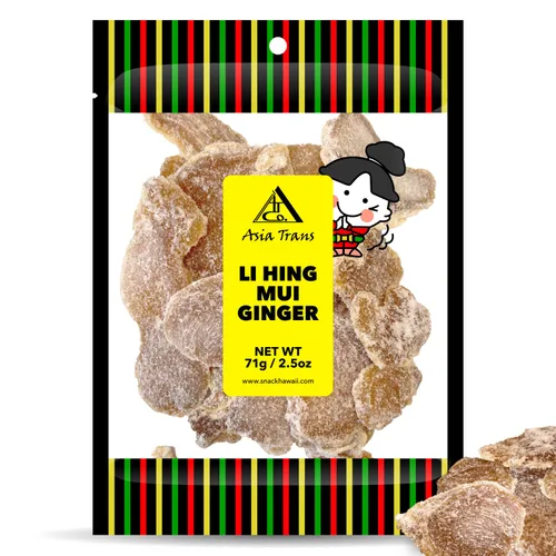 Li Hing Mui - Caramelo de jengibre seco, rebanadas de frutas asiáticas cristalizadas y conservadas con polvo de ciruela, masticables frescos con