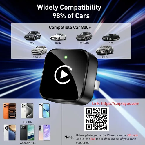 Miniatura 3 de iGENJUN Adaptador inalámbrico CarPlay 2026 actualizado Mini diseño, USB/USB-C Plug & Play convierte CarPlay a inalámbrico - Fácil de usar conexión