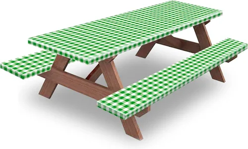 Miniatura 13 de Funda para Mesa y Banco de Picnic de 5 Pies, Esenciales de Camping Equipo para RV, 60 Pulgadas Impermeable Resistente al Viento Mantel Exterior
