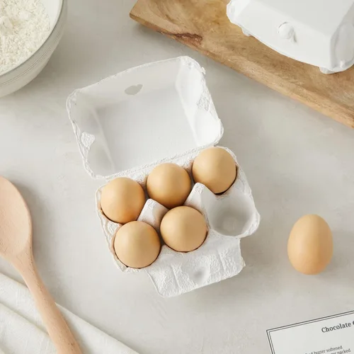 Miniatura 3 de Juvale Media docena de cartones de huevos, paquete de 20 cartones reutilizables de pulpa comprimida para manualidades y mercados, color blanco