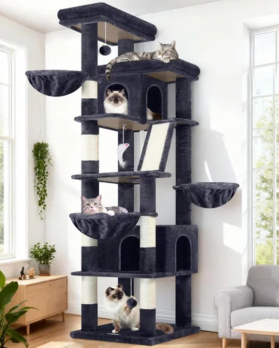 Miniatura 8 de Globlazer Árbol para gatos extra grande, torre de 80 pulgadas XXL de altura, árbol para gatos alto para múltiples gatos de interior, gatos adultos