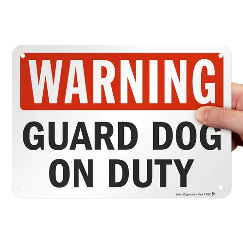 Miniatura 8 de SmartSign - S-2430-AL-10 Advertencia - Señal de guardia de servicio 7 "x 10" Aluminio Negro/Rojo sobre Blanco
