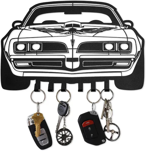 Miniatura 17 de MOOH Llavero de metal para automóvil con 6 ganchos, decoración única de pared para hombres y mujeres, decoración de cueva de hombre genial
