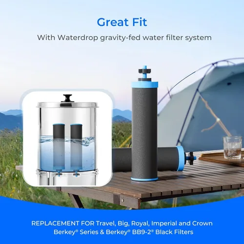 Miniatura 2 de Waterdrop Filtro de agua por gravedad alcalina W90D, repuesto para filtros Berkey® BB9-2® Black, Purewell®, ProOne® Waterdrop Gravity filtro