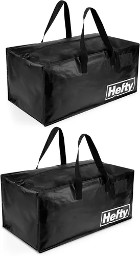Bolsa de mudanza Hefty – Mochila extragrande con doble cremallera – Resistente, resistente al agua, plegable, reutilizable para embalaje y