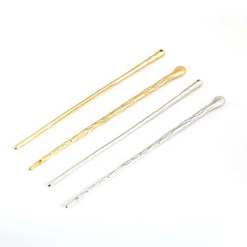 Palillos y alfileres de metal vintage – Soportes decorativos minimalistas para moños para cabello grueso, mujeres y niñas