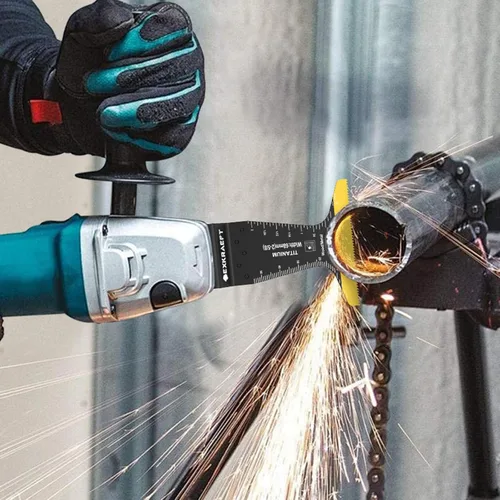 Miniatura 7 de EXKRAEFT 30 cuchillas oscilantes para herramientas, multiherramientas universales de titanio para clavos de metal, madera, plástico y material duro