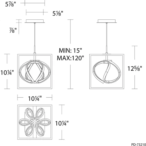 Miniatura 2 de WAC Lighting dweLED, Sinclair 10 pulgadas LED 1 luz colgante 3000K en hoja de oro negro
