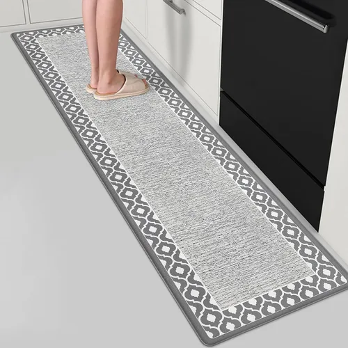 Miniatura 27 de Tapetes antifatiga para suelo de cocina, tapetes acolchados antifatiga de cocina de 17.3 x 27.5 pulgadas, impermeables, antideslizantes, de pie