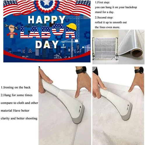Miniatura 7 de Pancarta de fondo con texto en inglés «Remember and Honor Laborer Worker» para el Día del Trabajo, bandera americana, temática patriótica
