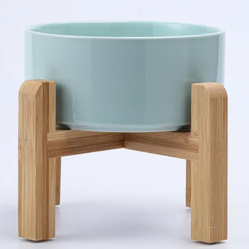 Miniatura 9 de Petygooing Cuenco de cerámica blanco elevado/alzado para perros de razas pequeñas, plato de comida y agua para perros con soporte, cuenco