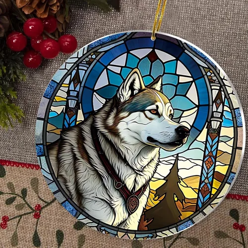 Miniatura 2 de Regalos de Malamute de Alaska - Adorno Navideño de Perro de Alaska 2025 Regalos de Perro de Alaska para Mujeres, Adorno de Malamute de Alaska
