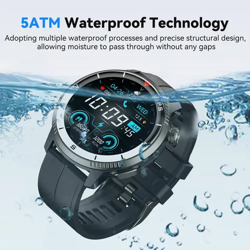 Miniatura 6 de Reloj inteligente para hombres, reloj inteligente con GPS, rastreador de actividad física con monitor de frecuencia cardíaca/sueño, podómetro