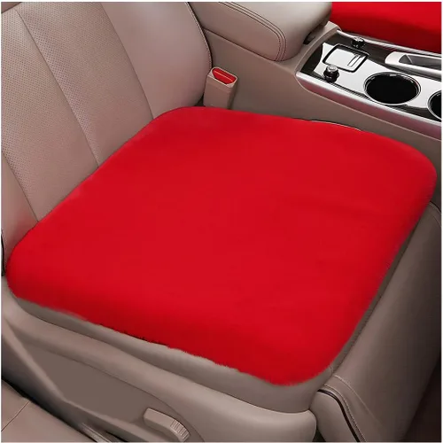 Miniatura 8 de Paquete de 2 cojines para asiento delantero de automóvil, funda suave y cálida de piel sintética de conejo para asiento de automóvil, almohadilla