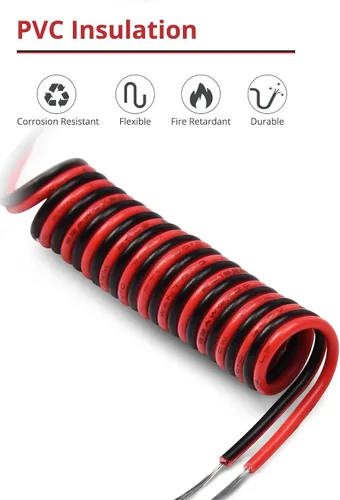 Miniatura 4 de Cable de extensión de 65.6 pies JACKYLED 20M 22AWG Cable de alambre LED para tiras LED de un solo color 22/2 de bajo voltaje, negro y rojo, luz LED
