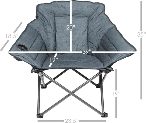 Miniatura 3 de Zenithen Limited - Silla plegable portátil acolchada Guidesman, perfecta para camping, eventos deportivos al aire libre, muebles de patio y Gris