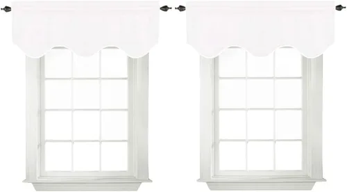 Miniatura 29 de Turquoize - Cenefa opaca para ventanas de cocina/baño/sala de estar/dormitorio con aislamiento térmico, cenefa festoneada con bolsillo para Aqua