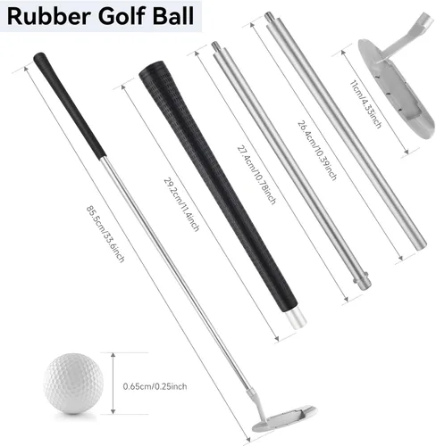 Miniatura 2 de Putters de golf, putters bidireccionales para hombres, mujeres, adultos, diestro/zurdo, juego de miniclub de golf para niños, adolescentes con 2