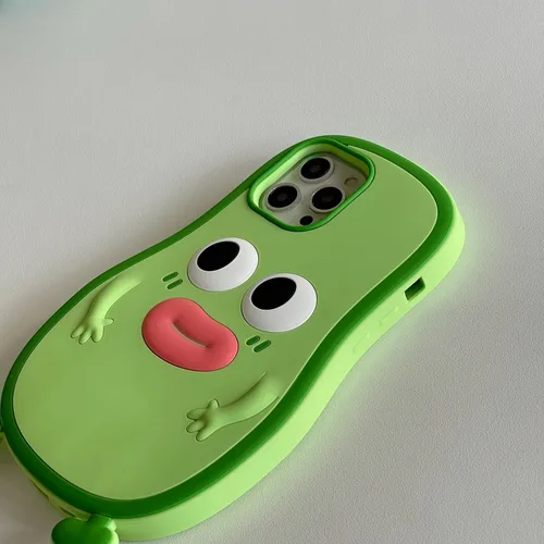 Miniatura 7 de Funda 3D de hombre aguacate para iPhone 13/iPhone 14 de 6.1 pulgadas, diseño de dibujos animados de lindo personaje Kawaii divertido