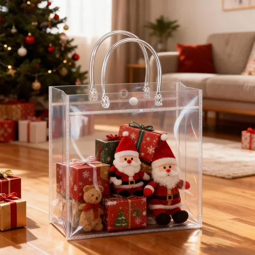 Miniatura 7 de BadenBach 24 bolsas de regalo transparentes con asas, 10.6 x 7.5 x 3.5 pulgadas, bolsa de plástico transparente para fiesta, bolsa de regalo