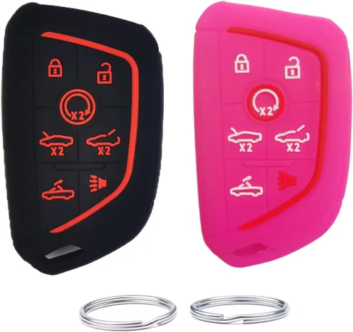 Miniatura 5 de Funda de silicona para llavero remoto inteligente compatible con Chevrolet Chevy Corvette C8 2020 2021 2022. Número de pieza: YG0G20TB1 (7 botones)
