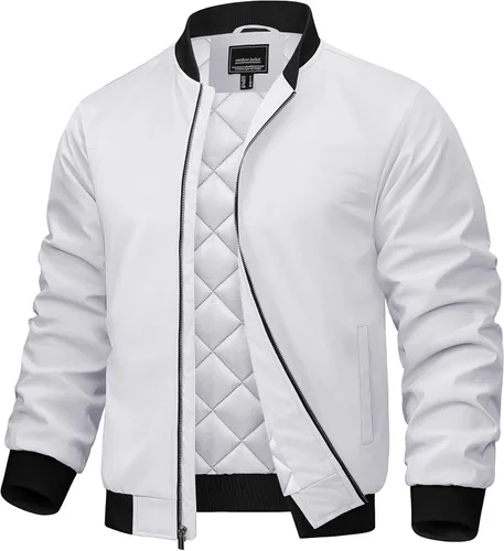 Miniatura 13 de TACVASEN Chaquetas bomber para hombre, casual, otoño, invierno, cálidas, cortavientos, cremallera completa, resistente al viento, abrigos