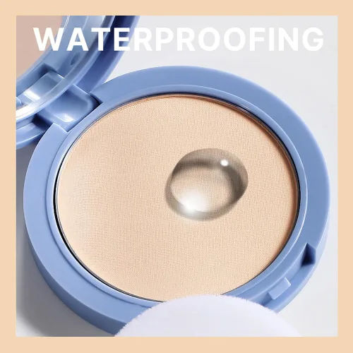 Miniatura 4 de evpct Polvo facial prensado para control de aceite, compacto para mujeres, base de maquillaje translúcida para mujeres, impermeable, de larga
