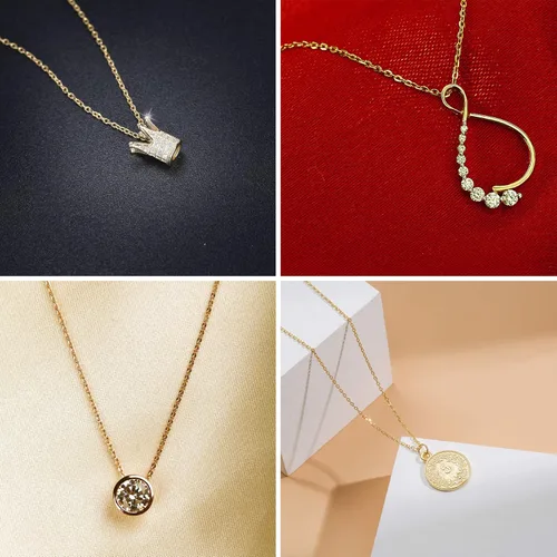 Miniatura 7 de SANNIX Paquete de 50 cadenas chapadas en oro, cadena de cable, collar a granel para hacer joyas, suministros de 18.0 in