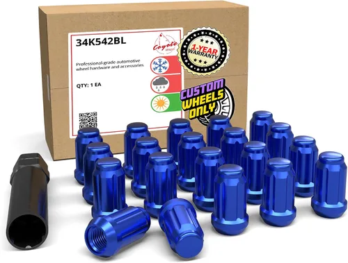Miniatura 13 de Wheel Accessories Parts 20 tuercas de extremo abierto de 1/2 a 20 roscas de 0.827 in de largo, color negro, 3/4 pulgadas, 0.748 in, hexagonales