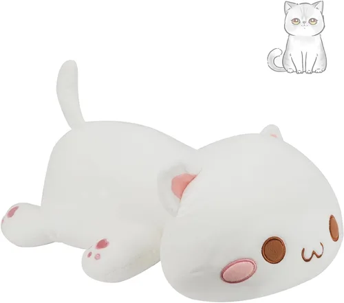 Miniatura 8 de AFAN Animales de peluche de gato, bonita y suave almohada de felpa de gato, juguetes de peluche kawaii, decoración de habitación, regalos para niños