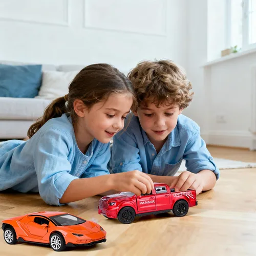Miniatura 5 de Paquete de 4 autos de juguete, 1/36 de metal fundido a presión con puertas abiertas, juego de autos de juguete para niños de 3, 4, 5, 6, 7, 8, 9