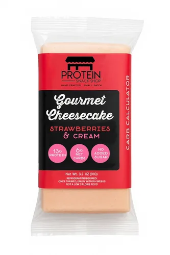 Protein Snack Shop Barras de postre gourmet Keto Cheesecake, 0.23 onzas de carbohidratos netos, queso crema real, sin gluten, aptas para diabéticos