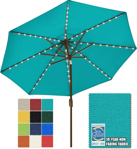 Miniatura 28 de EliteShade - Sombrilla solar de 9 pies / 2.74 metros, con 80 luces LED para patio, mesa al aire libre, con ventilación y cubierta que no se decolora
