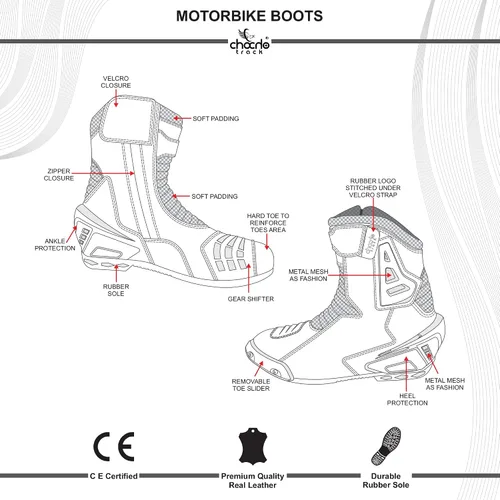 Miniatura 4 de ChoCho Track Botas de equitación para hombre, suela de goma, deportivas, protección al tobillo, zapatos de motocicleta con cierre de cremallera