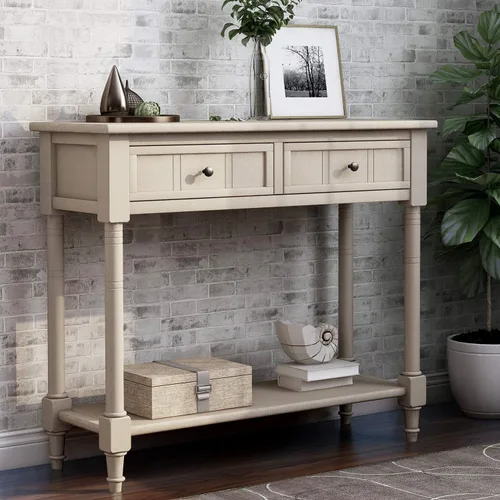 Miniatura 9 de P PURLOVE Mesa consola estrecha con cajón, mesa de entrada pequeña para sala de estar